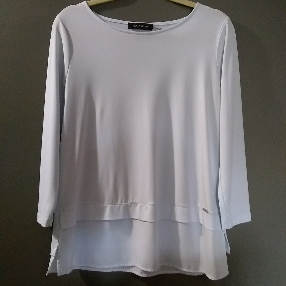 Ivanka Trump pale blue quarter sleeve blouse